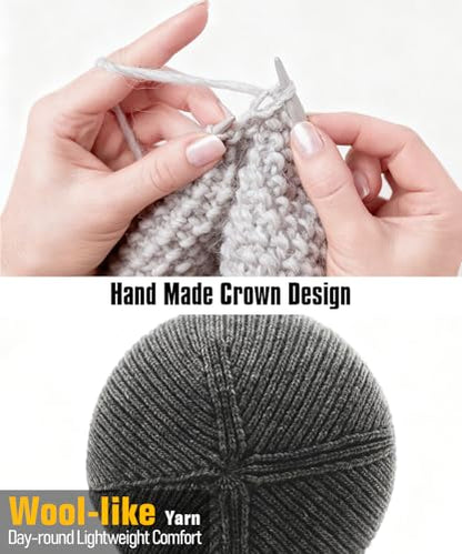 EMPIRELION Wool-Like Cuff Beanie, 0% Wool Itch-Free, Thick Thermal Knit Warm Winter Hats,Soft Stretch Outdoor Cap - color: Grey