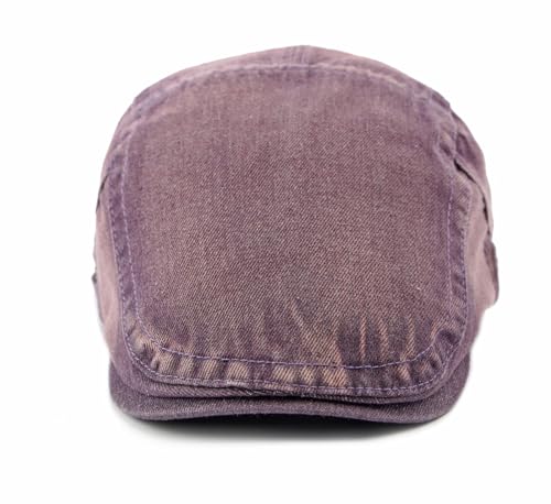 Cotton Newsboy Cap,Breathable Ivy Gatsby Cabbie Beret Hat for Men's Women Driving Hunting Golf - color: Denim Purple