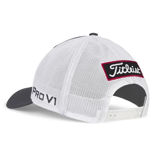 Titleist Men's Tour Performance Mesh Golf Hat - color: Charcoal/White