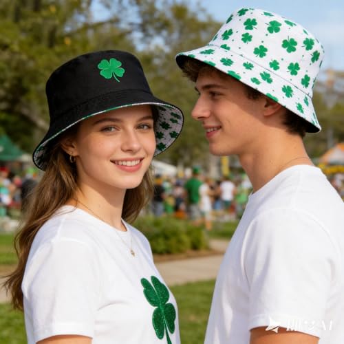Bucket Hat Funny Duck Fisherman Hat Travel Beach Sun Hat Outdoor Cap for Men Women Adults - color: Embroidery St Patricks Day