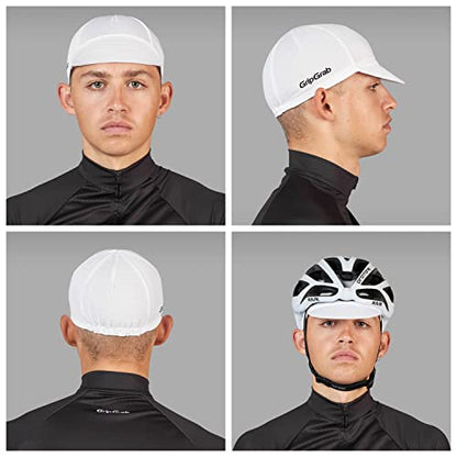 GripGrab Summer Cycling Cap - UV Protection Under-Helmet Bicycle Visor Hat - color: White, size: Small-Medium