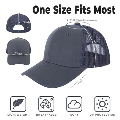 ZH 12 Pack Mesh Trucker Hats, Bulk Baseball Caps for Men and Women, Trucker Cap Wholesale - color: Dark Gray