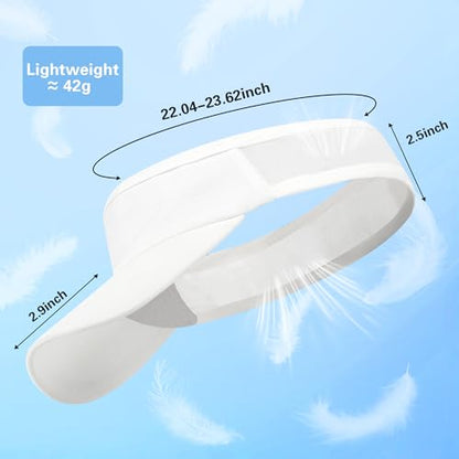 HH HOFNEN Sports Sun Visor Unisex Cooling Cap Lightweight Stretchy Packable - color: #2 White+black