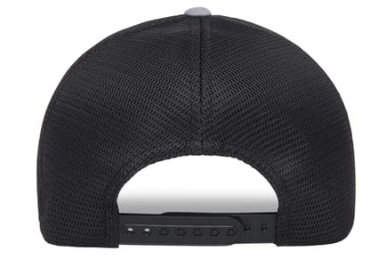 Flexfit 110M Trucker Mid-Profile Mesh Back Snapback Cap - color: Heather/Black