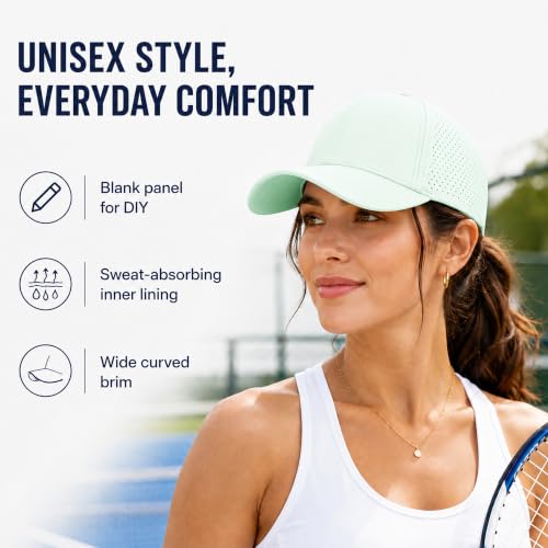 Quick Dry Baseball Cap Curved Brim Snapback Hat Mesh for Men Women - color: Lightgrey+aquagreen+lightblue