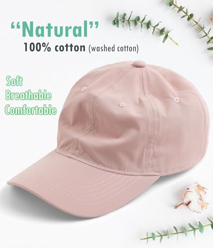 Hot Summer Baseball Cap, 35% Thinner Cotton Dad Hat Lightweight - color: Pink