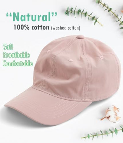 Hot Summer Baseball Cap, 35% Thinner Cotton Dad Hat Lightweight - color: Pink