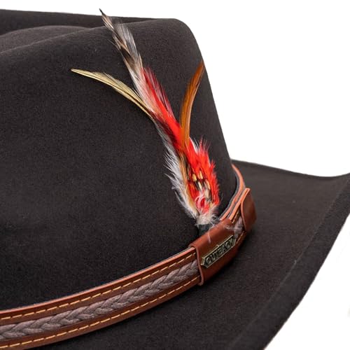 Outback Trading Unisex Adult's High Country Durable Wool Western Cowboy Hat with Brim Lock - color: Tanbark, size: Medium