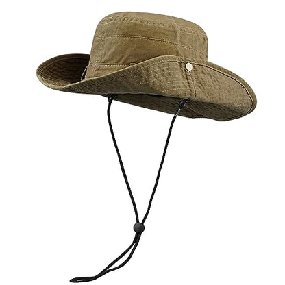 Clakllie Reversible Packable Boonie Fishing Hat UV Protection Sun Beach Hat - color: S-hjy6-khaki