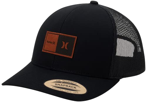 Hurley Mens Trucker Hat Fairway Mesh Quick-Dry Trucker Hat, Snapback - color: Black