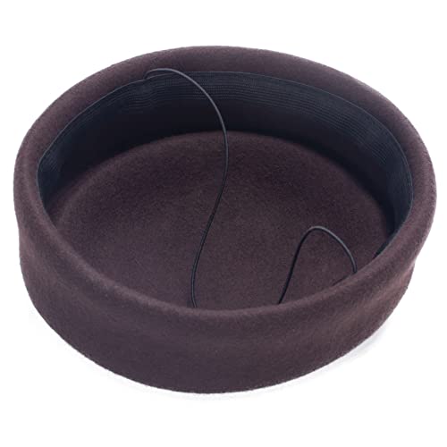 Lawliet Womens 100% Wool Felt Fascinator Hostess Pillbox Millinery Hat Base B028 - color: Brown