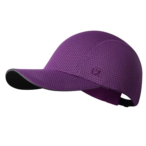 GADIEMKENSD Women's Race Day Running Cap Performance Mesh Hat - Excellent Ventilation, Lightweight, Reflective Safety - color: Dark Purple
