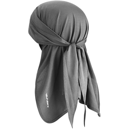 YANIKY Bandanas Skull Caps for Men, Do Rag Women Breathable Helmet Liner - color: Gray