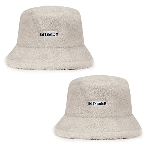Magik Women Fashion Winter Bucket Hat Vintage Cloche Hats Wool Warmer Fisherman Cap - color: Light Beige