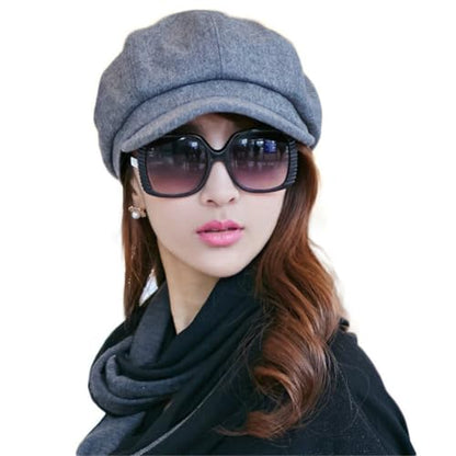 Comhats Women's Wool Winter Warm Newsboy Hats, Fashion Pageboy Beret Cap - color: 67145_grey, size: Medium