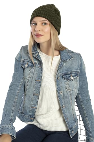 Seamless Beanie Cap, Acrylic Unisex Winter Beanie - color: Dark Green