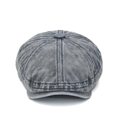 Quanhaigou Newsboy Flat Cap, Men's Vintage Gatsby Ivy Cabbie Hat, Beret Golf Driving Hats - color: Retro Dark Grey