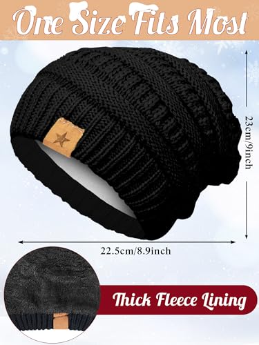JaGely 8 Pieces Women Winter Hats and Gloves Set Women Warm Touchscreen Knitted Lined Gloves Winter Beanies - color: Black, Pink, Beige, Red