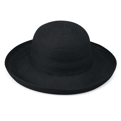 Wallaroo Hat Company Women's Sydney Sun Hat - UPF 30+ Sun Protection, Packable, Adjustable - Beach, Travel, Wide Brim - color: Black