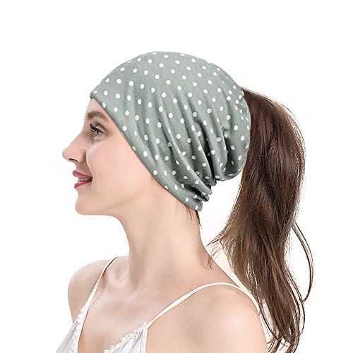 XYIYI Womens Chemo Headwear Hats Cotton Slouchy Beanie Cap Scarf - color: 2pcs Dot Plot-k