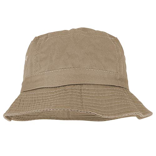 Armycrew Pigment Dyed Washed 100% Cotton Unisex Bucket Hat - color: Khaki