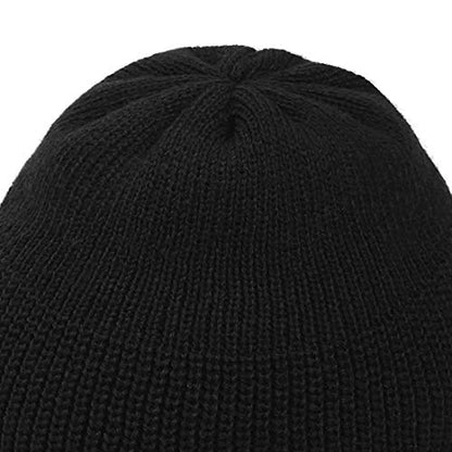 UNDERCONTROL Winter Trawler Fisherman Beanie Men Women Unisex Stylish Plain Docker Skull Hat Roll up Watch Cap Color Pack - color: Black