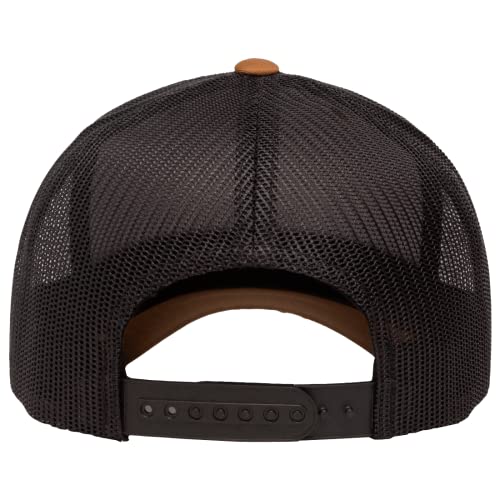 Yupoong Classic Mesh 6 Panel Retro Trucker Cap | Mid Profile Snapback - color: Caramel/Black