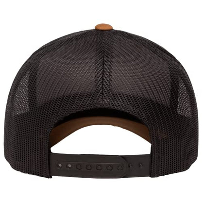 Yupoong Classic Mesh 6 Panel Retro Trucker Cap | Mid Profile Snapback - color: Caramel/Black