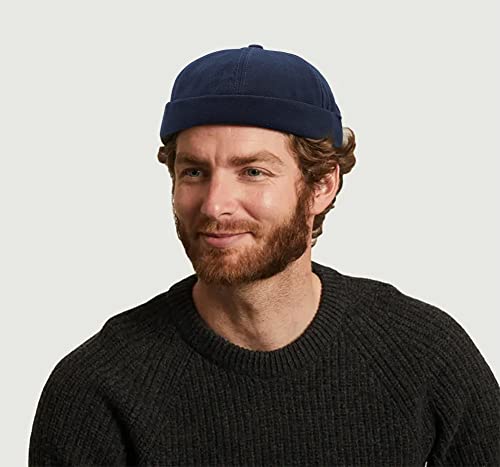 Glamorstar Dome Brimless Hats for Women Men Sailor Docker Beanie Cap Hip Hop Hats - color: Navy