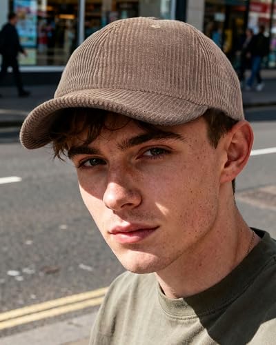CLAPE Corduroy 5 Panel Hat, Lightweight Breathable Adjustable Soft Flat Brim Baseball Cap Trucker Hat for Outdoor Adventures - color: Gd29-swag Purple Or Gray