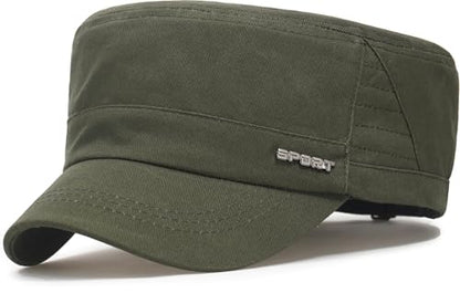 Unisex Cadet Army Cap Military Flat Top Hat for Men Women