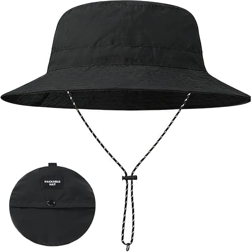 Women Quick Dry Packable Fishing Hat Summer Outdoor Lightweight Hiking Sun Hat with Detachable Chin Strap Medium