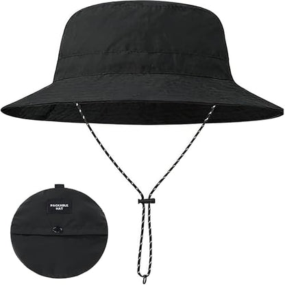 Women Quick Dry Packable Fishing Hat Summer Outdoor Lightweight Hiking Sun Hat with Detachable Chin Strap Medium