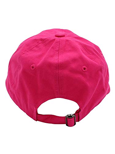 Classic Referee Hat Premium Cotton Low Profile Unstructured Adjustable Strapback - color: Hot Pink White
