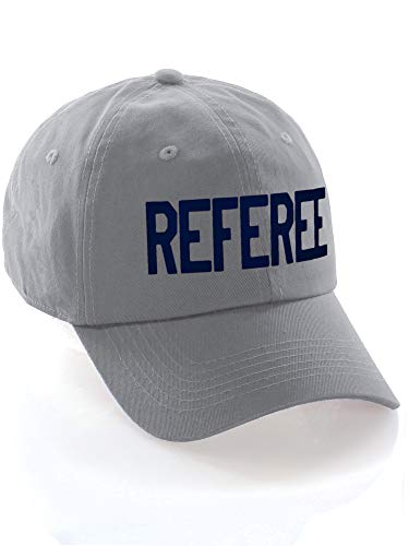 Classic Referee Hat Premium Cotton Low Profile Unstructured Adjustable Strapback - color: Grey Navy
