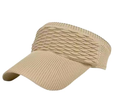 Stretch Knit Sport Visor Hat – Lightweight Breathable Sun Visor for Running, Golf, Tennis, and Outdoor Activities - color: Coffee