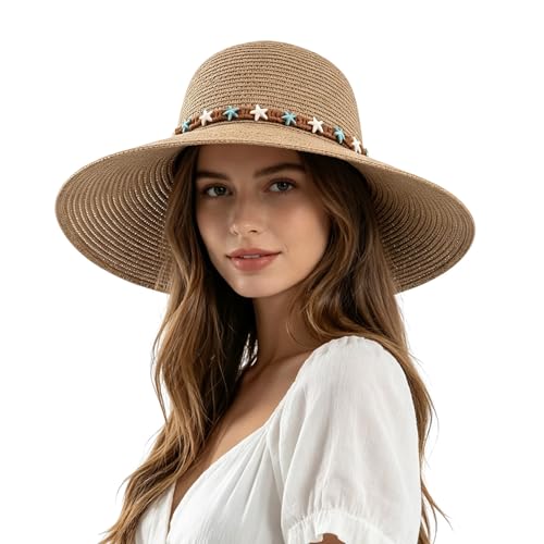 MILAKOO Straw Mesh Buckle Hat Ribbon Bow Cap Strap Foldable Roll Up Cap Sun Protection Hat for Travel - color: 02 Khaki