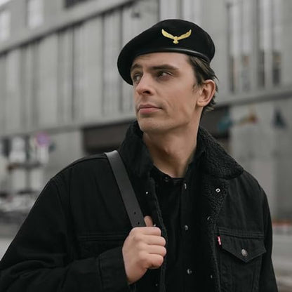 SILAK Traditional Army Style Cap with Metal Eagle Badge – Che Guevara Inspired, Woolen French Beret Hat for Men and Women - color: Maroon