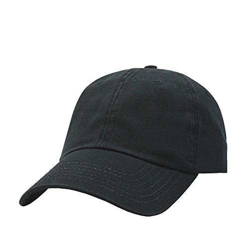Classic Blank Dad Hat Cotton Adjustable Strap Baseball Cap - color: Black