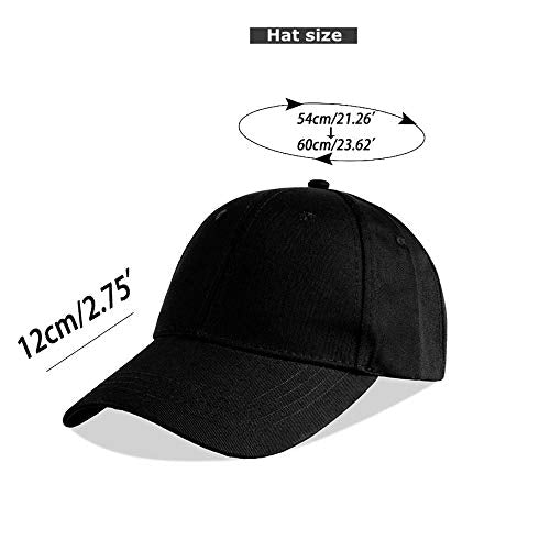 LANGZHEN Unisex Baseball Cap 100% Cotton Fits Men Women Washed Denim Adjustable Dad Hat - color: Structured-navy+structured-black