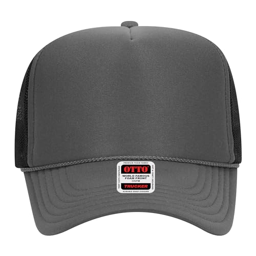BROTHER TRUCKERS The World's Greatest Polyester Trucker Hat Blank in 73+ Colors - Wholesale Snapback Hat - color: Ch. Grey/ Ch.grey/Black
