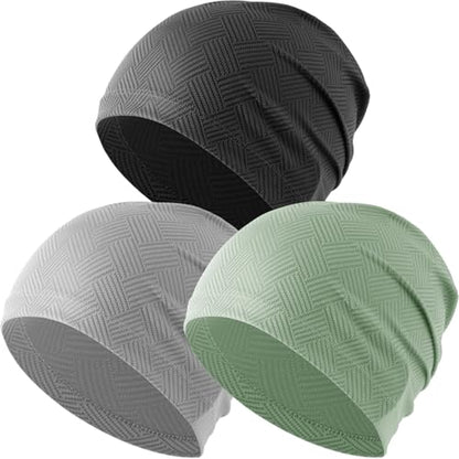 Fashion Cooling Skull Cap Sweat Control Breathable for Men Women 3 Pack - color: Black/Gray/Green