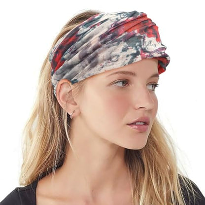 XYIYI Womens Chemo Headwear Hats Cotton Slouchy Beanie Cap Scarf - color: 2pcs Ink Flower Grey Red)