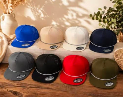 Plain 5 Panel Unstructured Golf Cap with Rope Snapback - color: Olive Green