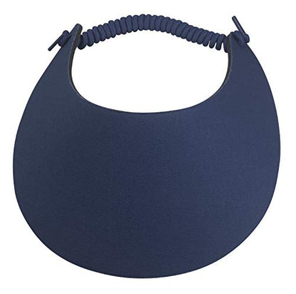 TOP HEADWEAR Women's Cotton Foam Visor- Stretch Sun Protection Hat - color: 2 Pc Navy/Khaki