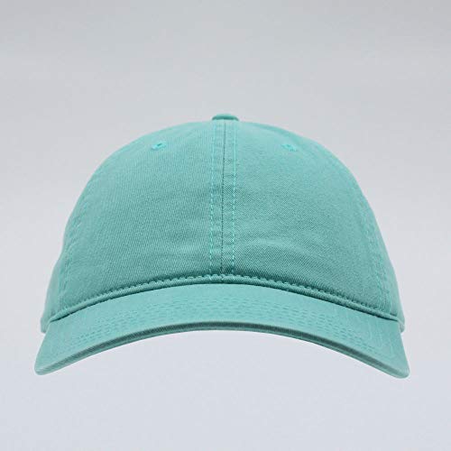 Washed Canvas Combed Cotton Unstructured Soft Crown Adjustable Dad Hat Baseball Cap - color: Washed Cotton Turquoise