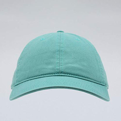 Washed Canvas Combed Cotton Unstructured Soft Crown Adjustable Dad Hat Baseball Cap - color: Washed Cotton Turquoise
