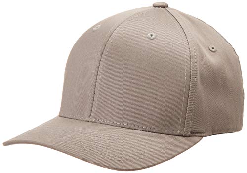 Flexfit Men's Wooly Combed Twill Fitted Baseball Cap, Gray, Small-Medium