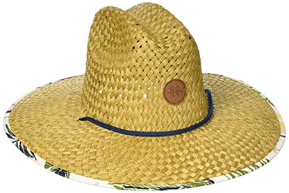 Roxy Womens Pina to My Colada Straw Hat - color: Natural-white-floral, size: Small-Medium