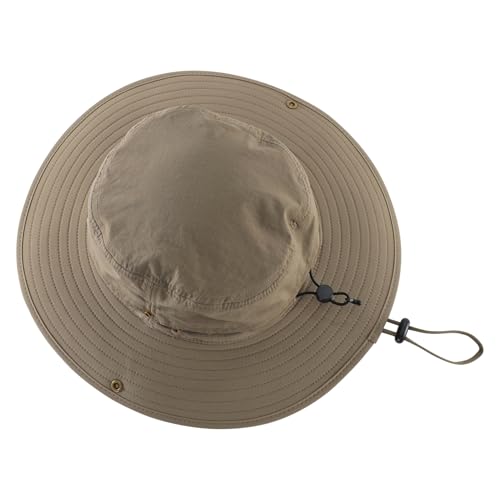 Connectyle Sun Hat for Men Women Outdoor UV Protection Safari Hat for Fishing Hiking Gardening Breathable Cowboy Hat UPF50 - color: Dark Khaki
